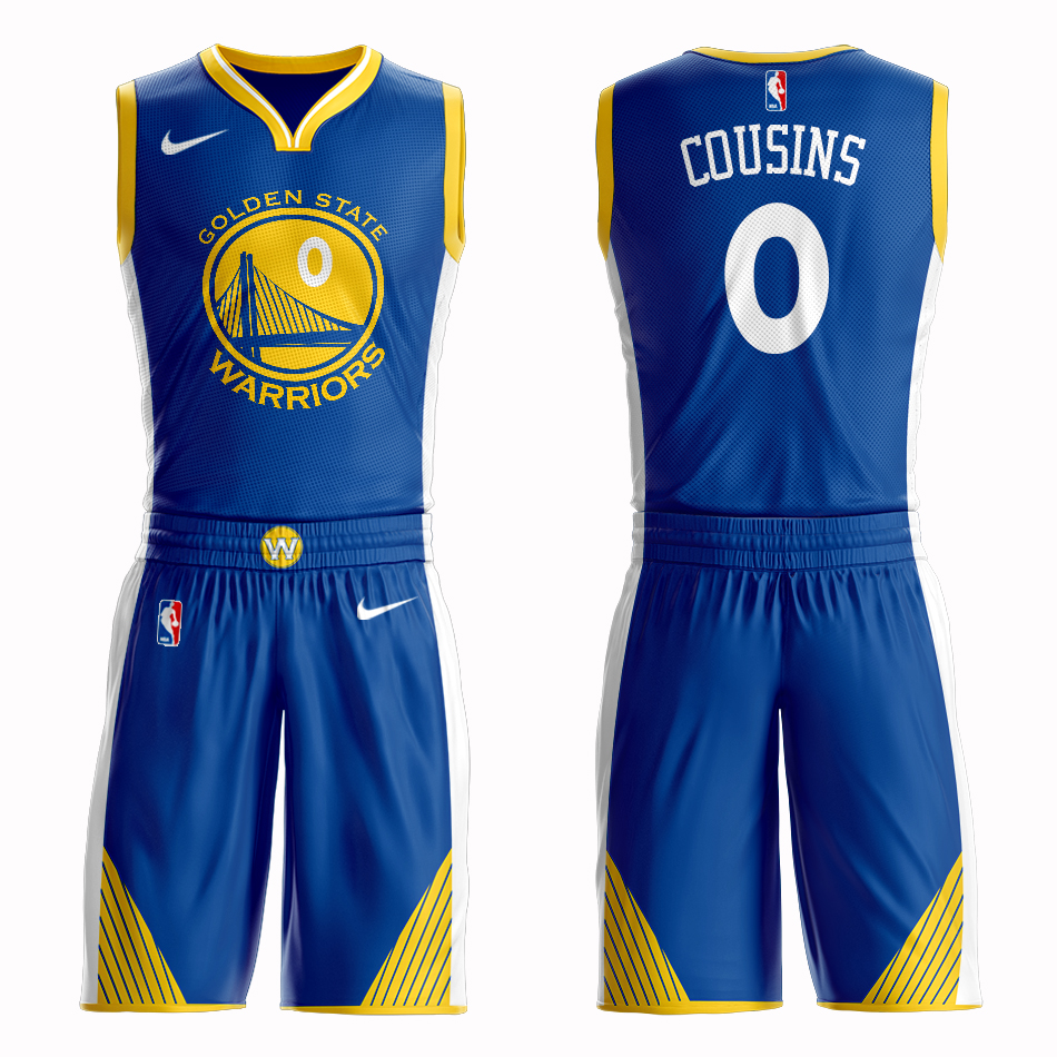 Men 2019 NBA Nike Golden State Warriors 0 Cousins blue Customized jersey